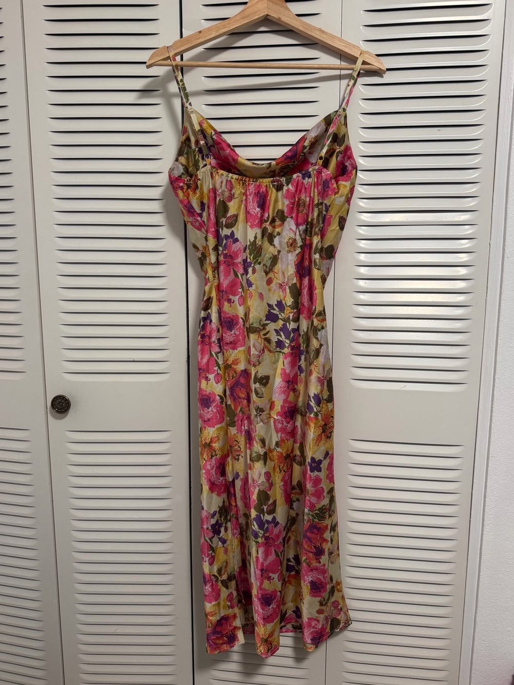 Inspired Hearts Floral Slip Midi Dress in Pink & Cream - Picture 4 of 6
